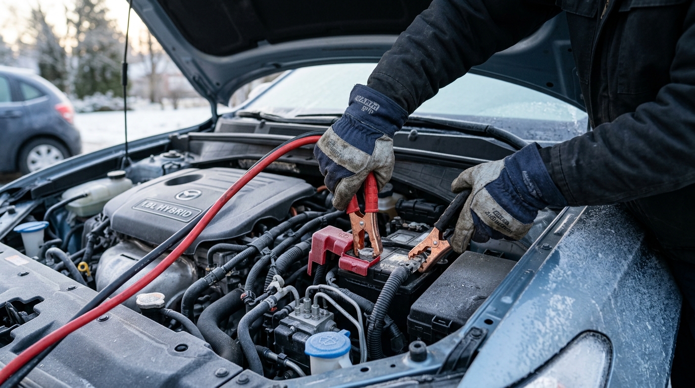 Hibrīda un Start-Stop auto akumulatora piepīpēšana: kā droši iedarbināt ziemā - Autoevakuators Rīgā un Latvijā 24/7
