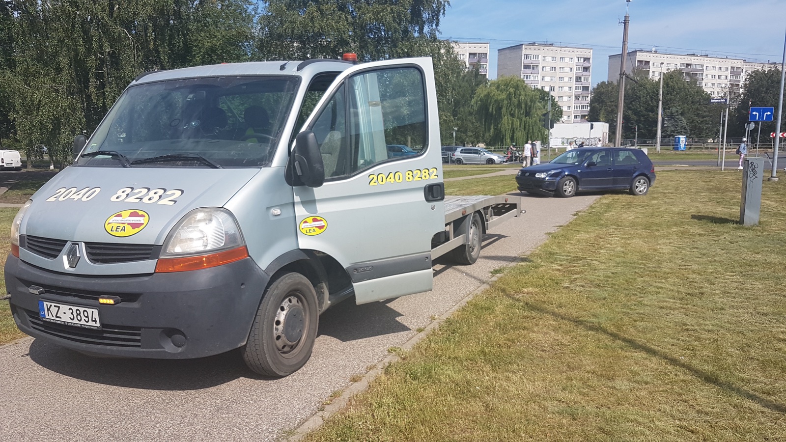 Autoevakuators ieradies avārijas vietā pēc saskaņotā paziņojuma noformēšanas